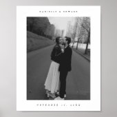 Minimalistische Huwelijk Aangepaste Koppel Foto Poster (Voorkant)