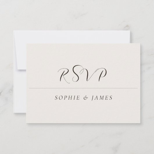 Minimalistische Huwelijk QR Code Kalligrafie RSVP- RSVP Kaartje (Achterkant)