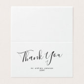 Minimalistische Huwelijks Dankkaart Script Kaart (Buitenkant ongevouwen)