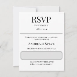 Minimalistische Huwelijks RSVP Kaart | Bewerkbare