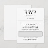 Minimalistische Huwelijks RSVP Kaart | Bewerkbare  (Voorkant / Achterkant)