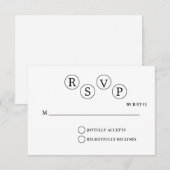 Minimalistische Huwelijks RSVP Kaart | Eenvoudig Z (Voorkant / Achterkant)
