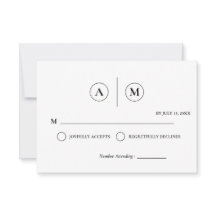 Minimalistische Huwelijks-RSVP-Kaart | Eenvoudig Z