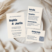 Minimalistische Huwelijks RSVP Kaart met QR Code