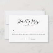 Minimalistische Huwelijks RSVP-reactiekaart RSVP Kaartje (Voorkant)