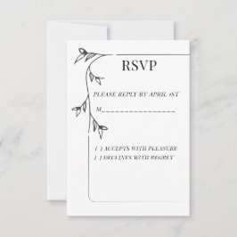 Minimalistische Huwelijks RSVP-reactiekaart RSVP Kaartje
