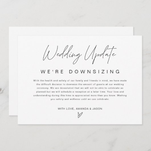 Minimalistische Huwelijks-Uitnodigingskaart voor I Aankondiging (Voorkant / Achterkant)