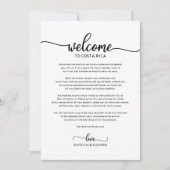 Minimalistische huwelijks-welkomstbrief en agenda kaart (Voorkant)