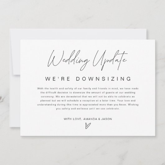 Minimalistische huwelijksaankondiging kaart voor i (Voorkant)