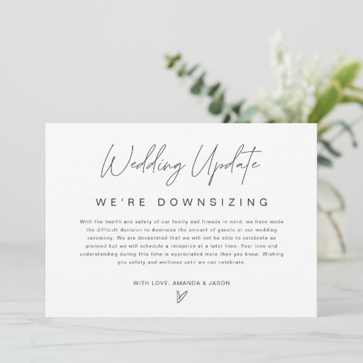 Minimalistische huwelijksaankondiging kaart voor i (Staand voorkant)