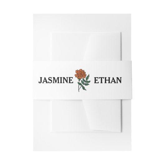 Minimalistische huwelijksbootje uitnodigingen wikkel (Voorkant Voorbeeld)