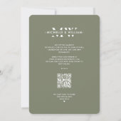 Minimalistische Huwelijksbudget Monogram Sage Mode Save The Date (Achterkant)