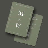 Minimalistische Huwelijksbudget Monogram Sage Mode Save The Date