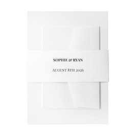 Minimalistische Huwelijksbuikband Wrap | Elegant Uitnodigingen Wikkel