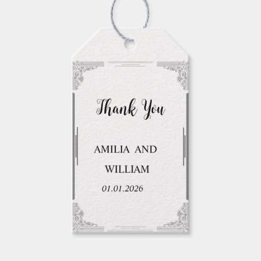 Minimalistische huwelijkscadeau Label voorkeurslab Cadeaulabel (Voorkant)