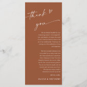 Minimalistische huwelijksceremonie Menu (Achterkant)