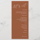 Minimalistische huwelijksceremonie Menu (Voorkant)