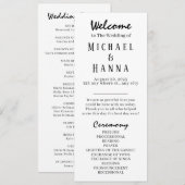 Minimalistische huwelijksceremonie programma bewer (Voorkant / Achterkant)