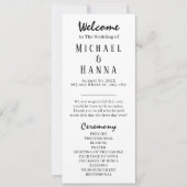 Minimalistische huwelijksceremonie programma bewer (Voorkant)