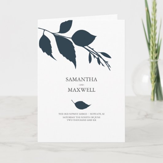 Minimalistische huwelijksceremonie programma's (Voorkant)