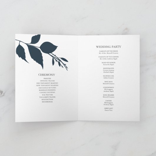 Minimalistische huwelijksceremonie programma's (Binnen)