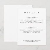 Minimalistische Huwelijksdetailkaart – Op Maat 4x6 Informatiekaartje (Voorkant / Achterkant)