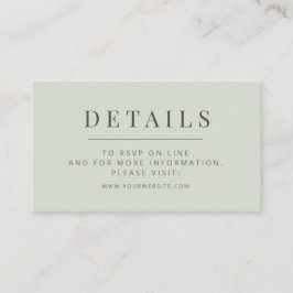 Minimalistische Huwelijksdetails Kaart | Bleek Sal