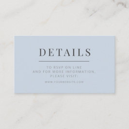 Minimalistische Huwelijksdetails Kaart | Stofblauw
