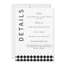 Minimalistische Huwelijksdetailskaart