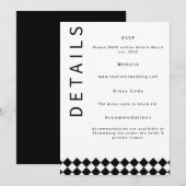 Minimalistische Huwelijksdetailskaart Kaart (Voorkant / Achterkant)