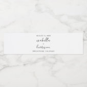 Minimalistische huwelijksfeest bruidsfeest verlovi waterfles etiket (Enkel label)