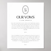 Minimalistische Huwelijksgeloften Aangepaste Monog Poster (Voorkant)