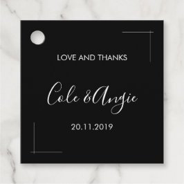 Minimalistische huwelijksgunst Labels met gekruist