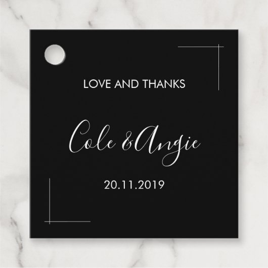 Minimalistische huwelijksgunst Labels met gekruist (Voorkant)