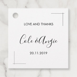 Minimalistische huwelijksgunst Labels met gekruist