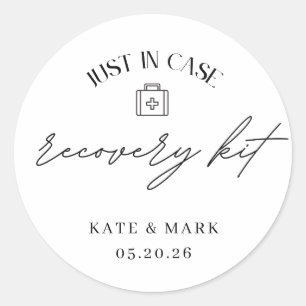 Minimalistische huwelijksherstelkit ronde sticker