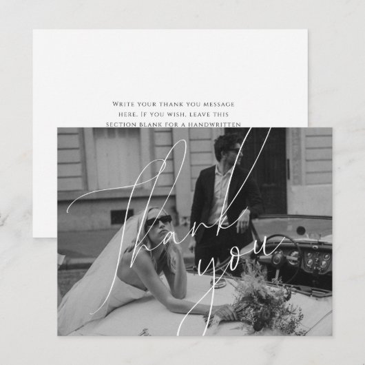 Minimalistische huwelijkskaart bedankkaart briefkaart (Voorkant / Achterkant)