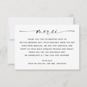 Minimalistische Huwelijkskaart Merci | Elegante Fo Bedankkaart (Voorkant)