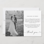 Minimalistische huwelijkskaart met 4 foto's bedank bedankkaart (Voorkant)
