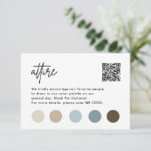 Minimalistische Huwelijkskleurpalet Kledingkaarten Informatiekaartje (Staand voorkant)