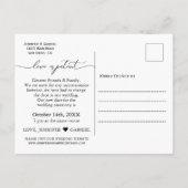 Minimalistische huwelijksliefde wordt geduldig uit aankondigingskaart (Achterkant)