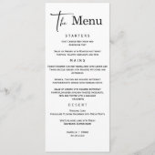 Minimalistische Huwelijksmenu Sjabloon Menu (Voorkant)