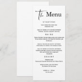 Minimalistische Huwelijksmenu Sjabloon Menu (Voorkant / Achterkant)
