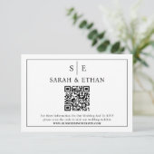 Minimalistische Huwelijkspartij Website QR Code Informatiekaartje (Staand voorkant)