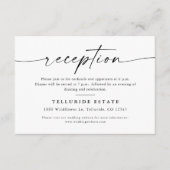 Minimalistische Huwelijksreceptie Behuizing Auto Informatiekaartje (Voorkant)