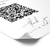 Minimalistische huwelijksreis fond + QR Code | Huw Poster (Hoek)