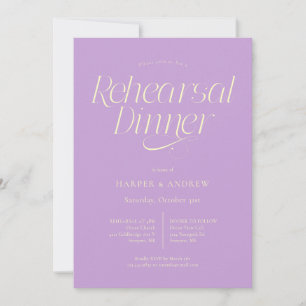 Minimalistische huwelijksrepetitie diner Wisteria Kaart
