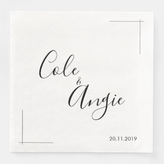 Minimalistische huwelijksservetten met gekruiste g servet