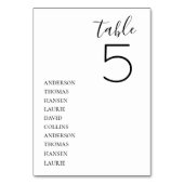 Minimalistische huwelijkstafel kaart (Achterkant)
