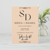 Minimalistische huwelijksuitnodiging | Bewerkbaar Kaart (Staand voorkant)